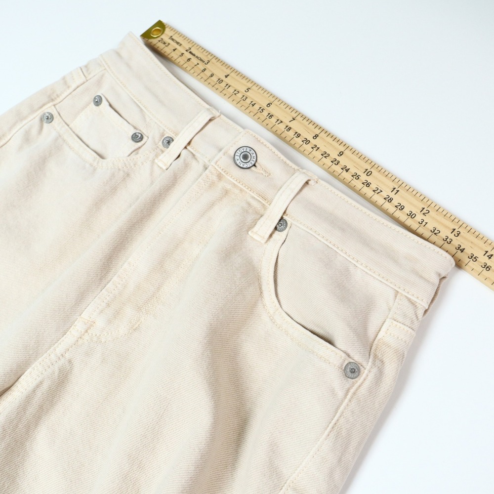 NWT American Eagle Mom Straight Leg Jean Size 2 X-Long Cream High Rise Neutral - Picture 9 of 13